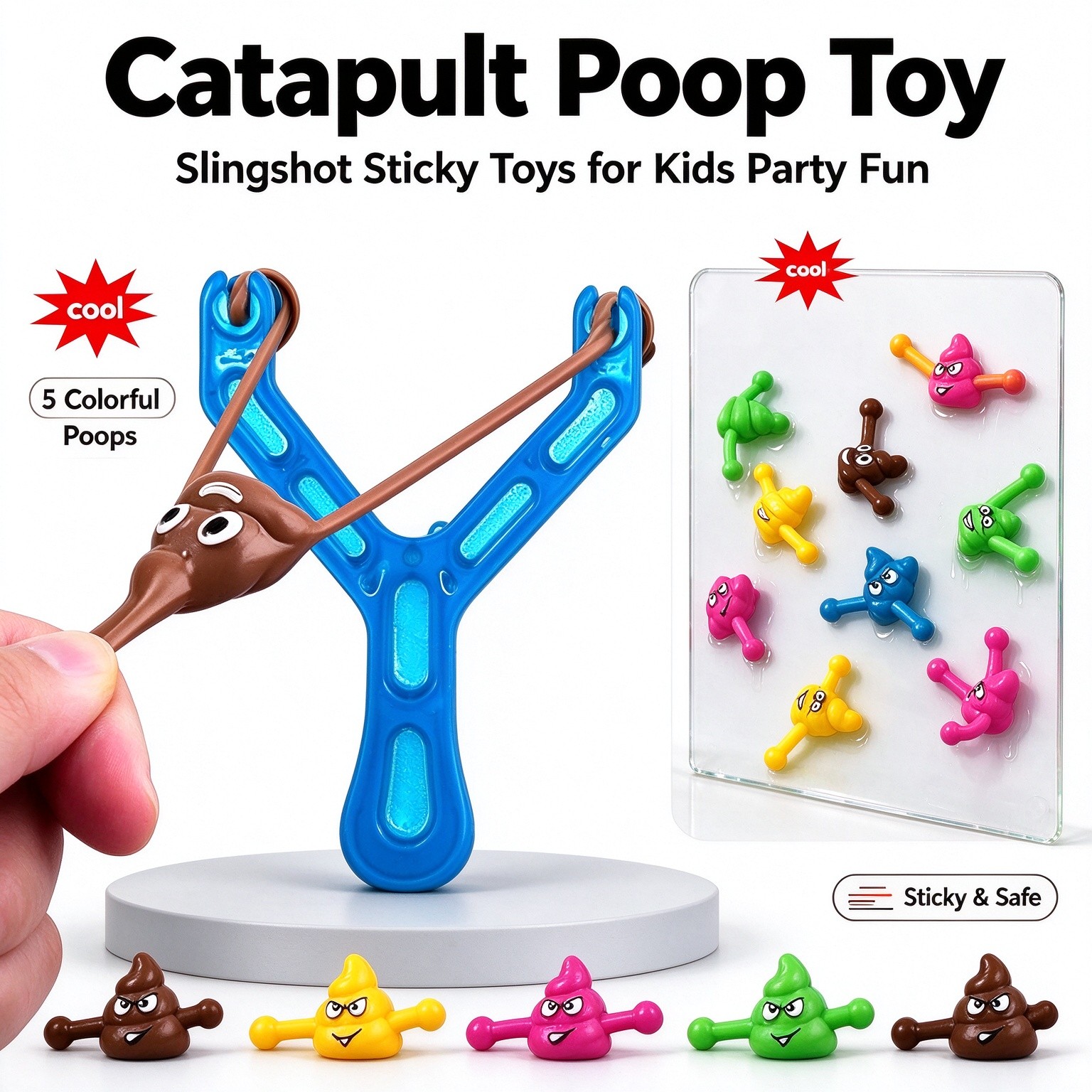 Fake Poop Gag Gift - 5Pcs Fake Poop Slingshot Funny Prank