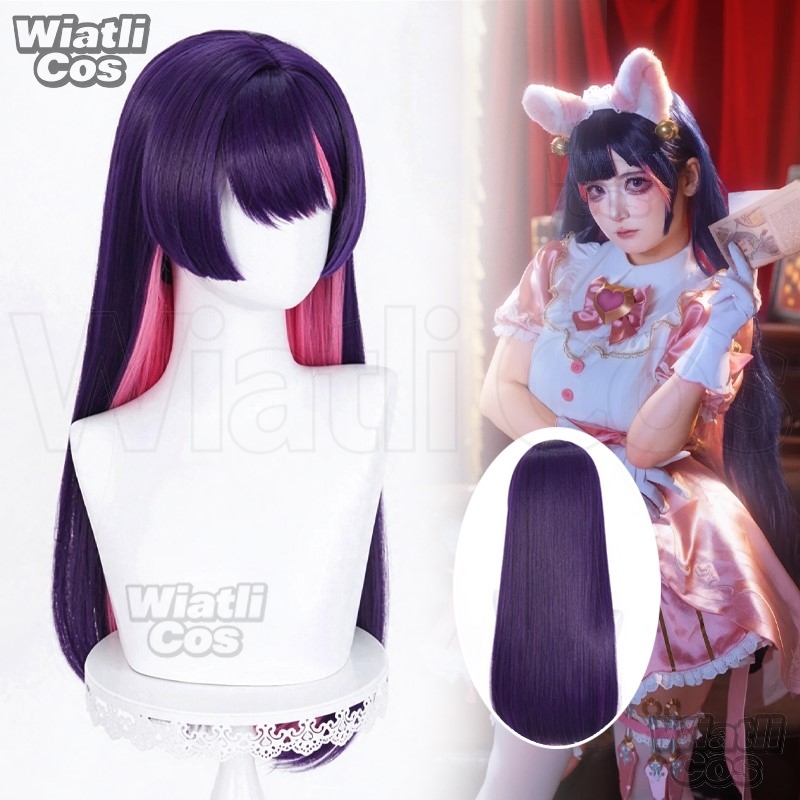 Anime Cosplay Wig Heat Resistant - Kiriko Cosplay Wig Maid 60cm Purple