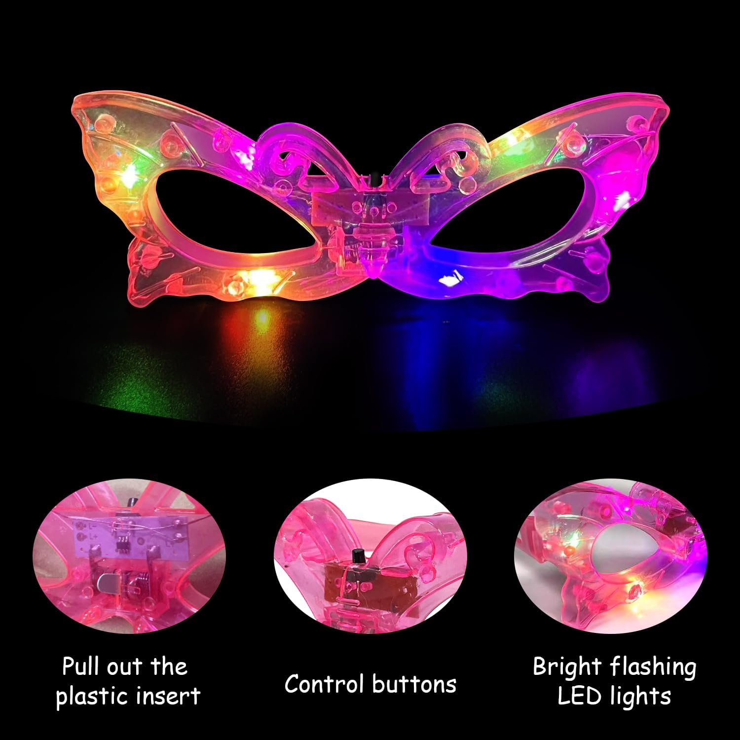 12pcs LED Light Up Glasses Glo - Glow In The Dark Party Glasses recension och pris