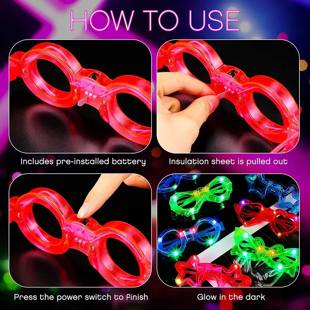 LED Glasse Neon Glow In The Da - Glow In The Dark Party Glasses recension och pris