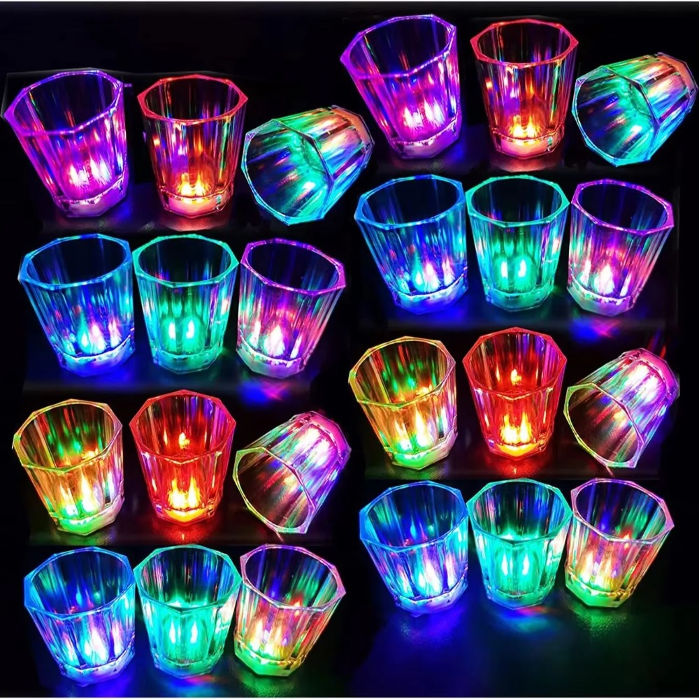 12/24Pack LED Light Up Shot Gl - Glow In The Dark Party Glasses recension och pris
