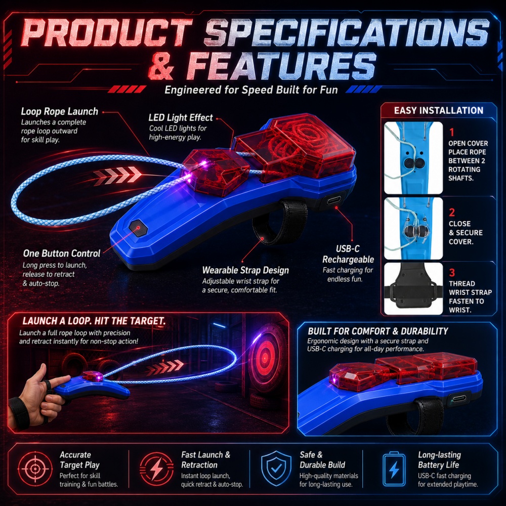 Rope Launcher Spider Web Shoot - Novelty Gifts recension och pris