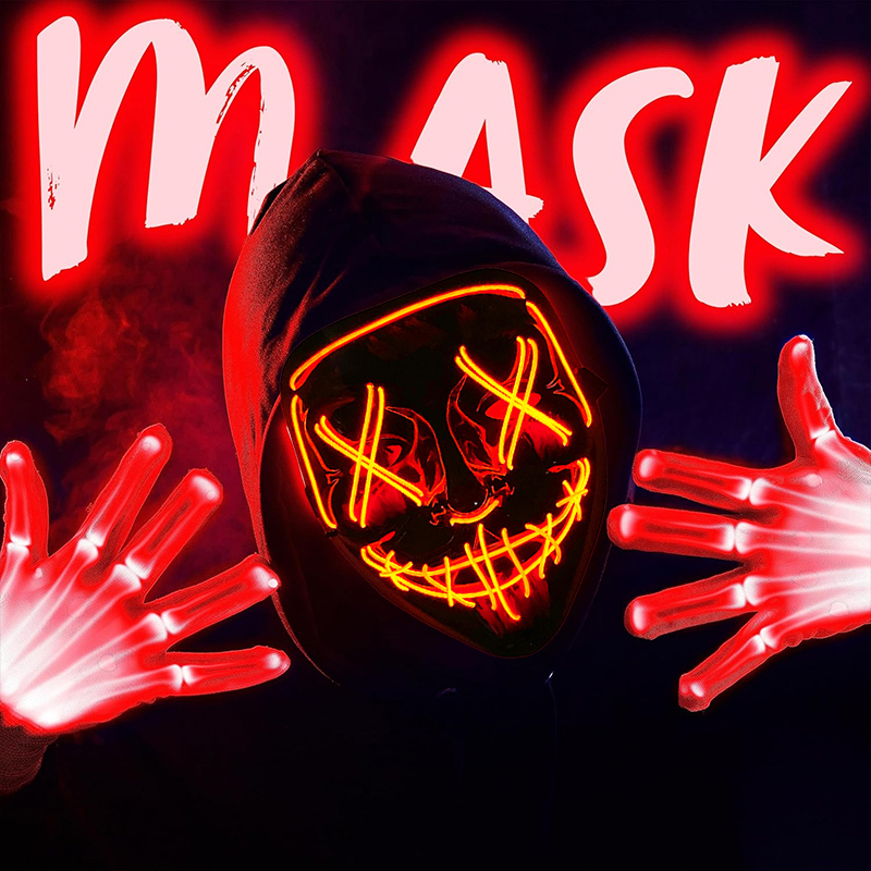 2026 Wireless Colorful Neon Li - Led Purge Mask Halloween recension och pris