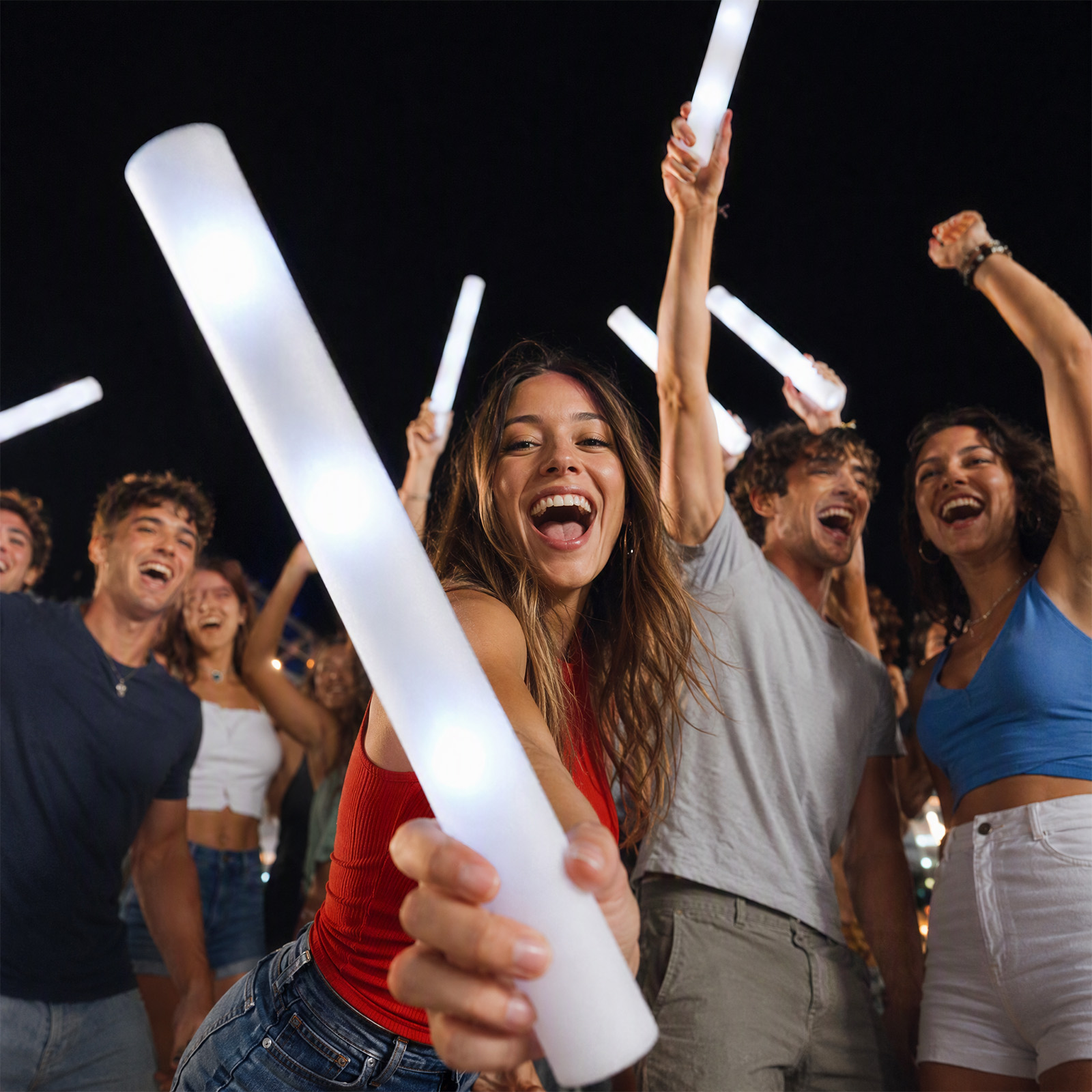 Reusable White Foam LED Glow S - Flashing Led Foam Sticks Party recension och pris